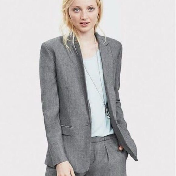 Banana Republic Wool Grey Blazer Size 0 - Picture 1 of 4
